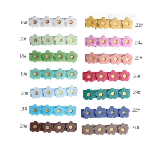 INS -Amazon Hot Sale Acetate Flower Hair clips For Baby Girls Candy Color Acrylic Barrettes Side Hairpins Kids Hairgrips