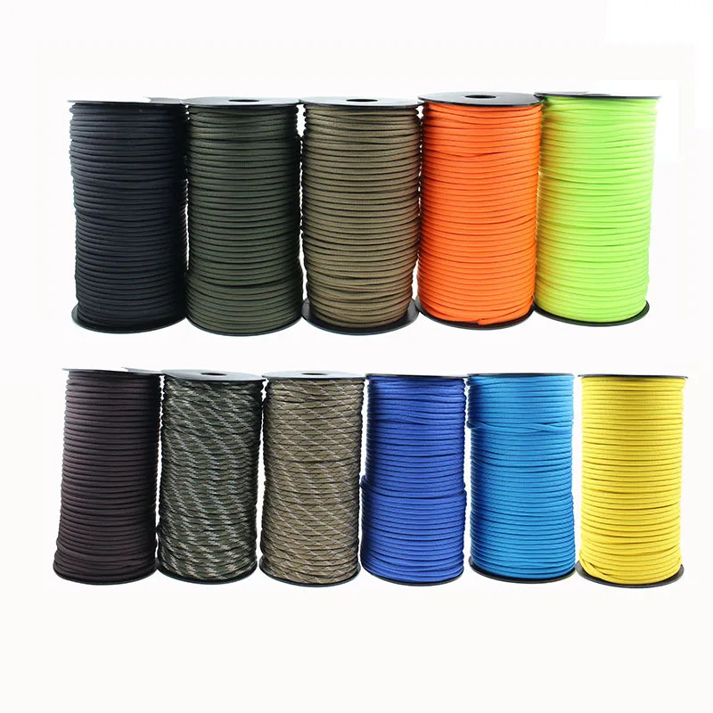 Paracord Rope 9 Strand Cord Spool 100M Traction Rescue Rope Tent Rope for Outdoor Hiking Camping DIY Necklace Bracelet