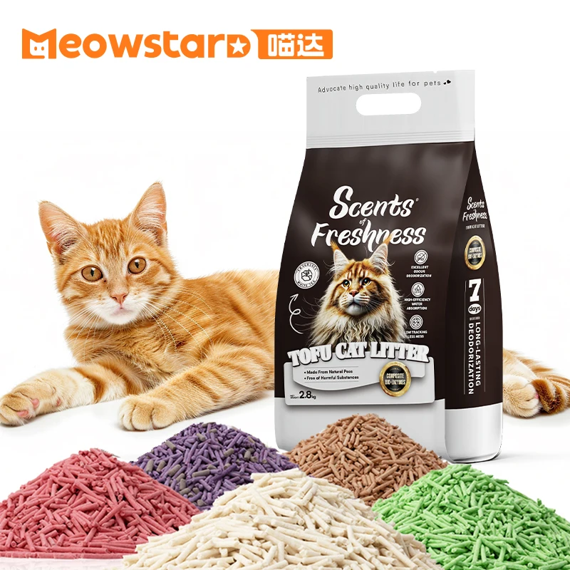Wholesale Cat Litter Factory OEM BSCI Customized Logo Feline Fresh Clumping Low Tracking Tofu Cat Litter Sand