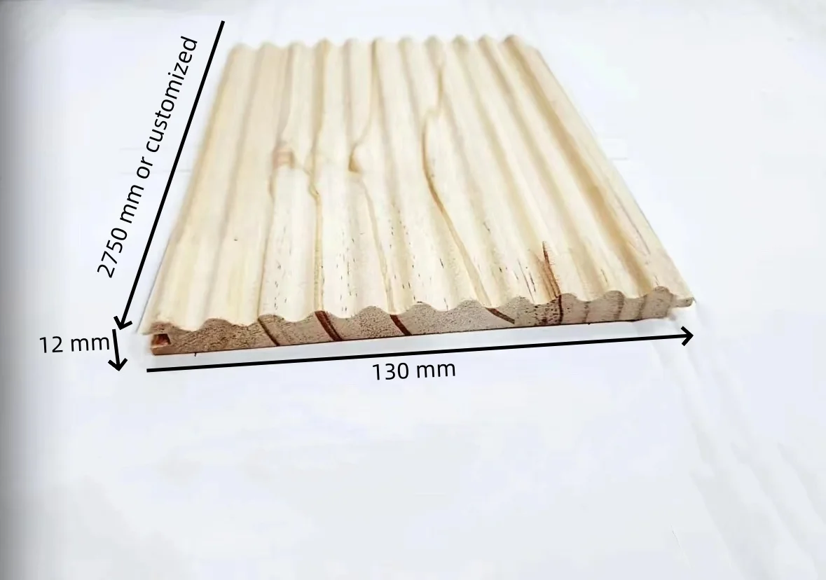 DIY Wood Lowes Interior Wall Paneling Melamine Faced or Paint Color PET Fluted Wall Panel Wood For Hotel Home Decor