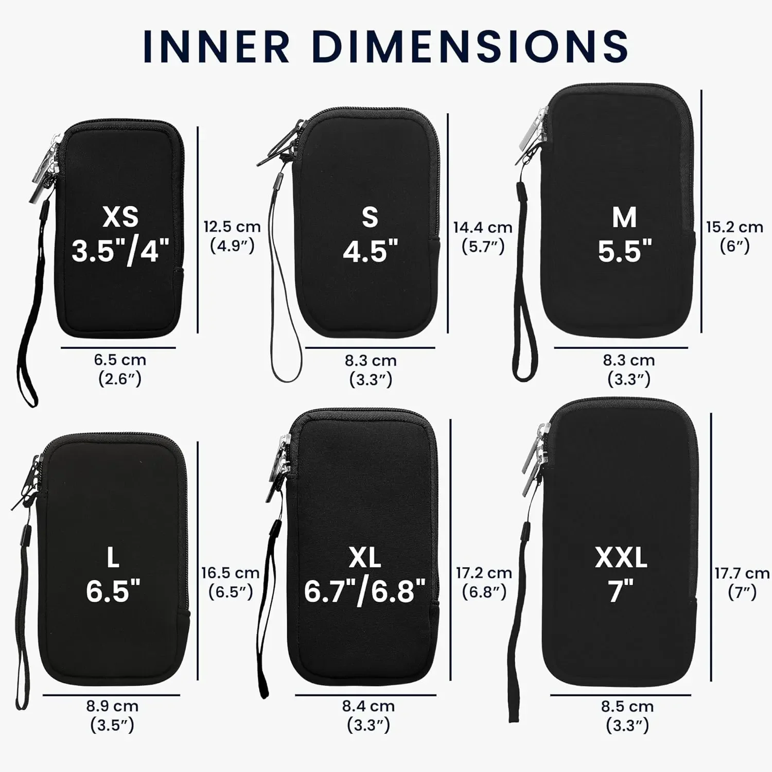 Hot Sale Custom Neoprene Phone Bag with Travel Carrying Strap Smart Phone Zipper Case for iPhone Cell Phone Pouch Daily Wallet