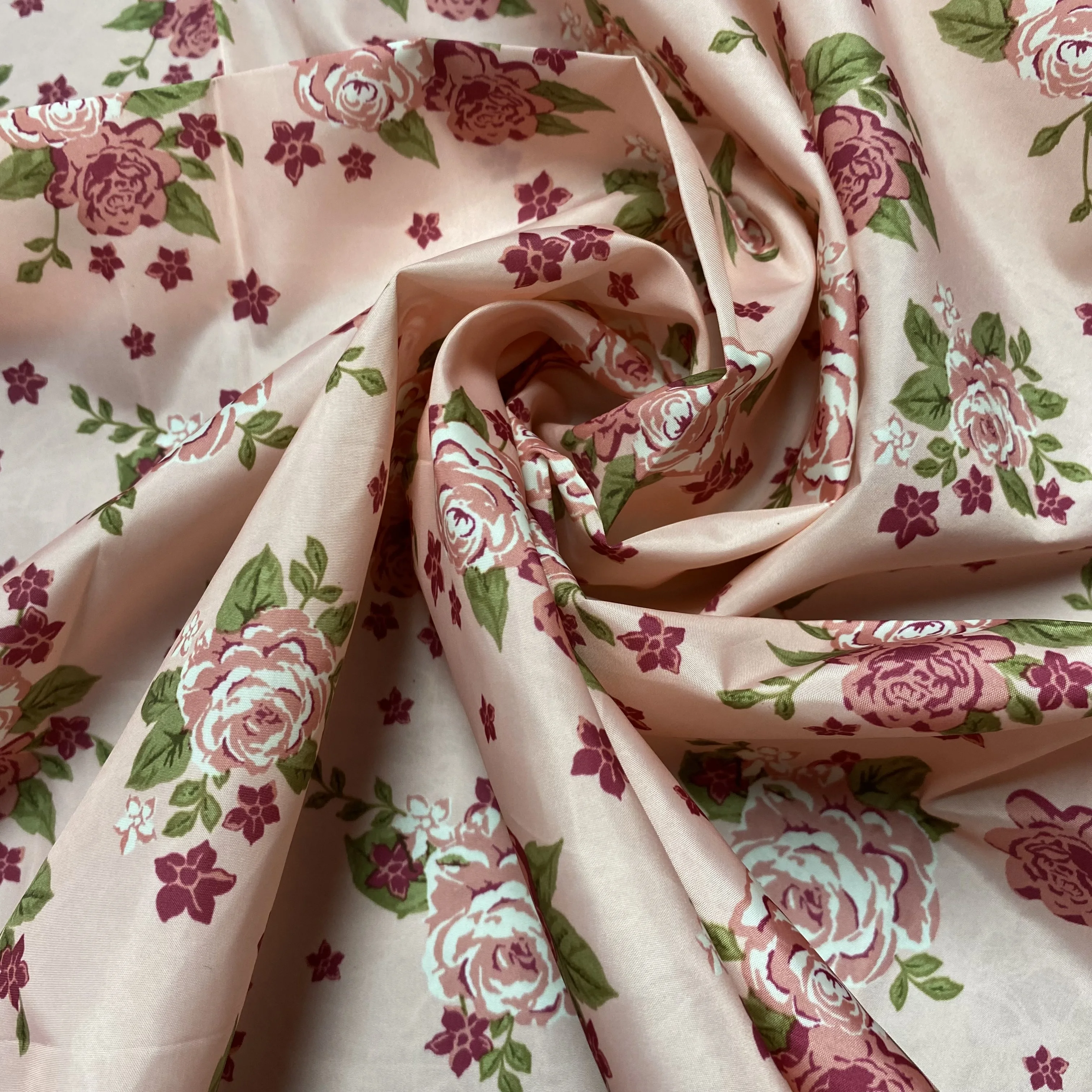 Customized Taffeta Paper Print 300T 50D*50D Fabric Floral