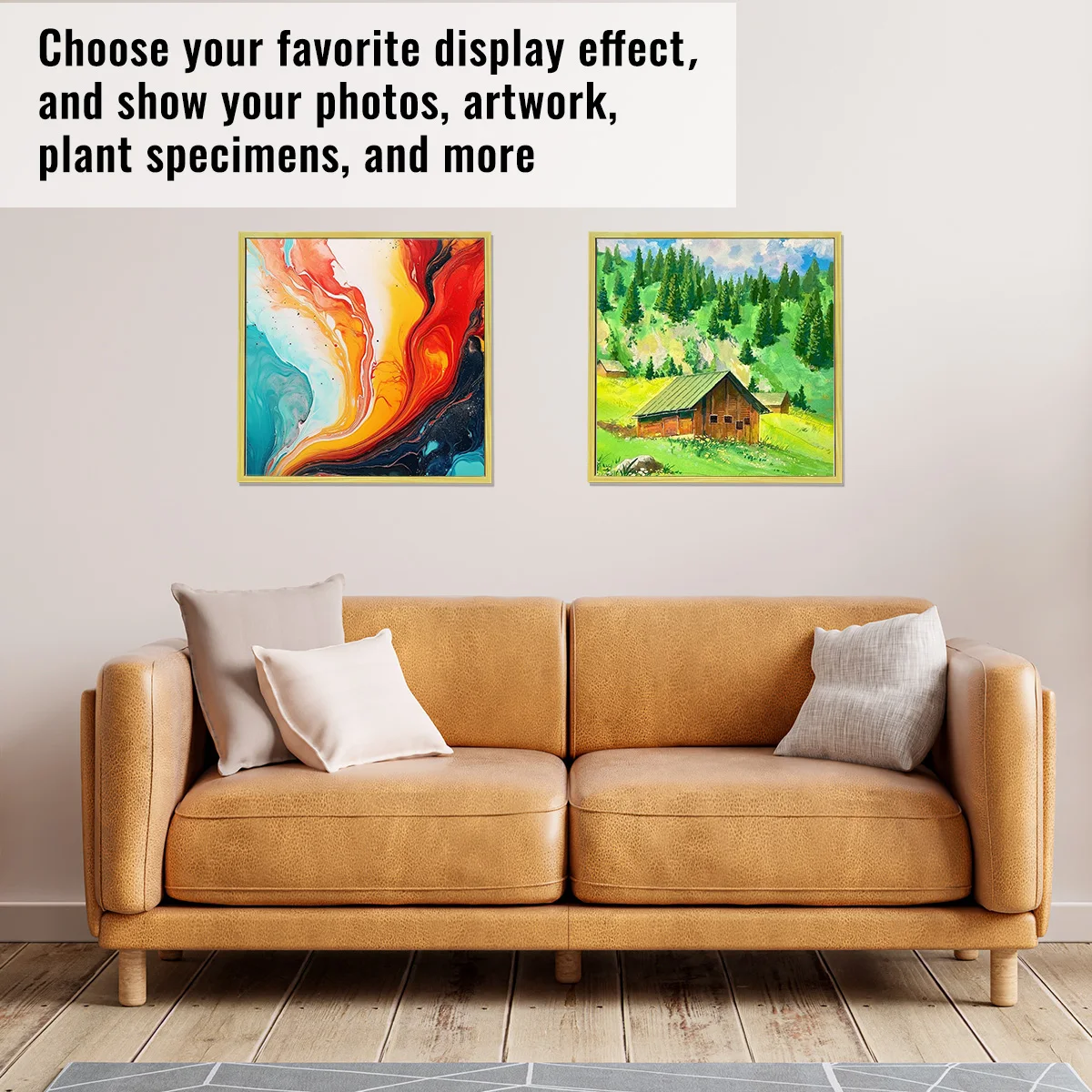 Mengzhihua Wholesale Art Supplies Floater Frames for Canvas Paintings, Canvas Picture Frame (30x30CM, Burlywood)