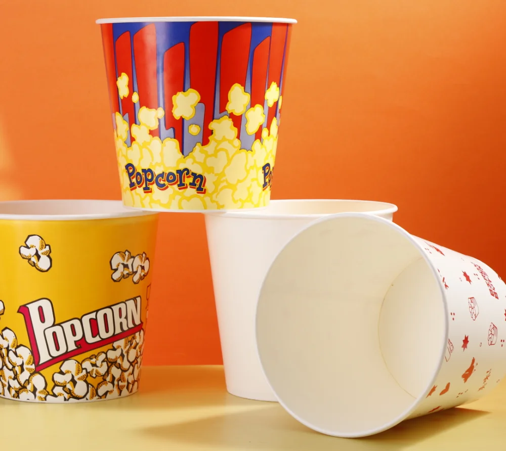 Custom Logo Printed Disposable Paper Food Barrel Cup Tub 64oz 85oz KFC Fried Chicken Bucket with Lid