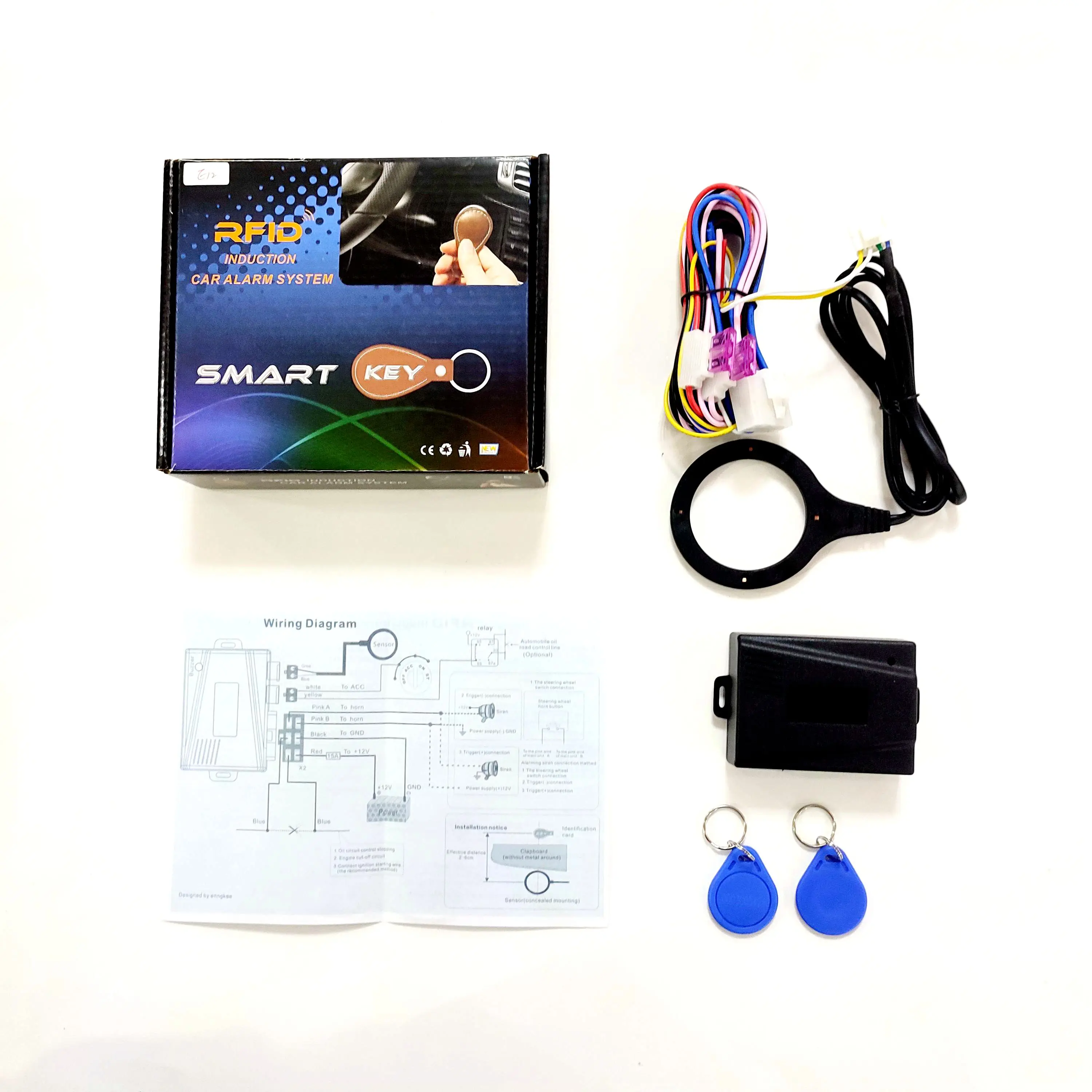 Universal Anti Theft RFID Auto Immobilizer Keyless Entry Engine Security System With IC Card Magical Car Alarms E12