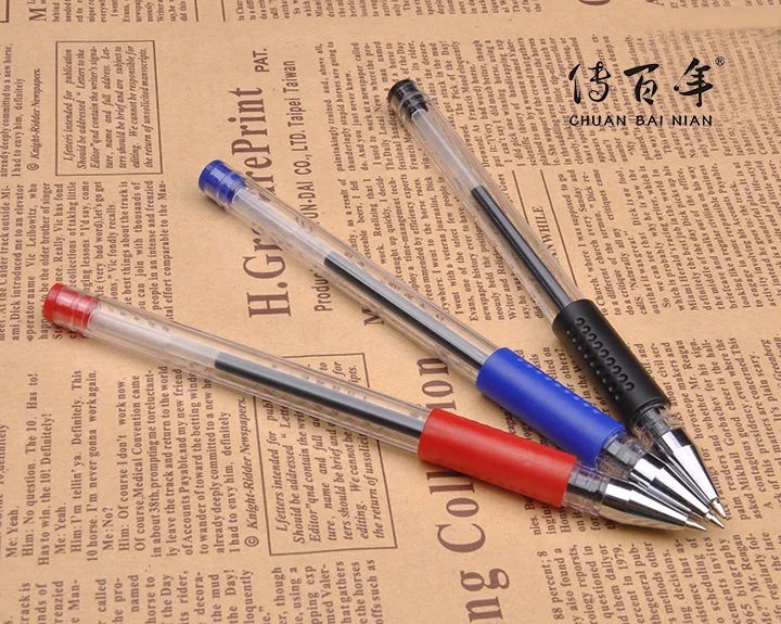 Simple glitter gel pen with rubber grip