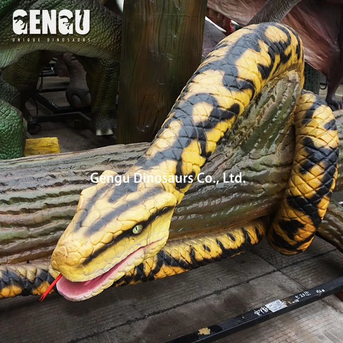 Handmade Life-Size Realistic Animatronic Snake Statue Realistic Animatronic Model