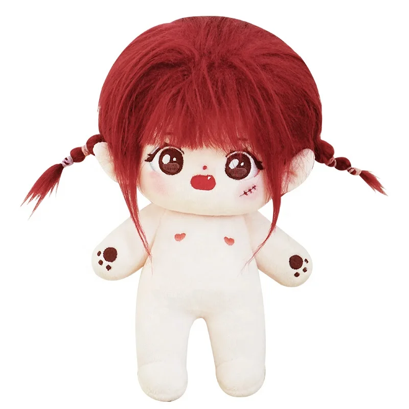 Halloween Plush Doll With Skeleton Stuffed Cute Anime Plushie Toy Handmade Custom Plush Doll With Red Hair