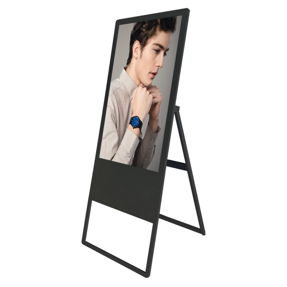 electronic  brand advertising machine split screen loop playback  led display rechargeable advertising menu order call service