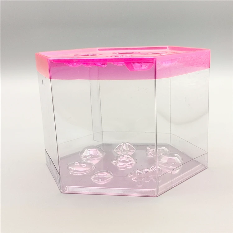 Custom Plastic Cylinder Tube With Lids Packaging Box Clear PVC Toy Coin Hexagon Cylinder