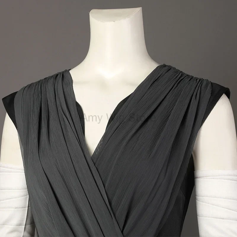 Adult Rey Cosplay Costume Full Set Outfit Halloween Role Play Costume for Women Warrior Suit