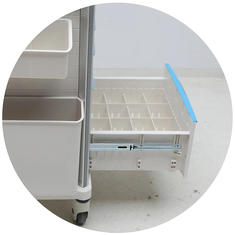 3-Year Warranty ABS Plastic Medical Trolley Hospitals Clinics Stainless Steel Emergency Crash Cart Anesthesia Medicine Storage