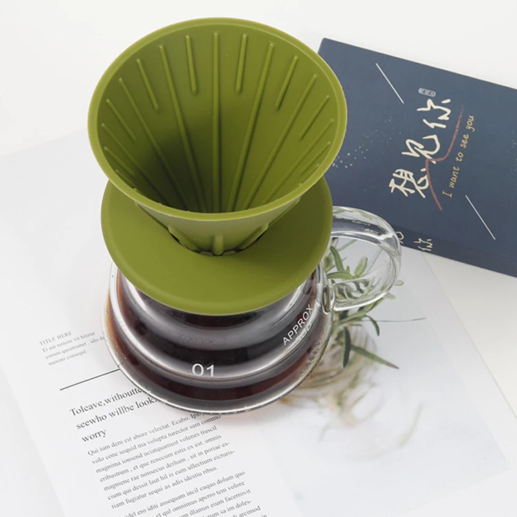 OEM&ODM New Design Eco Friendly Hand-brewed Silicone Reusable Cone Coffee Dripper Filter Cup
