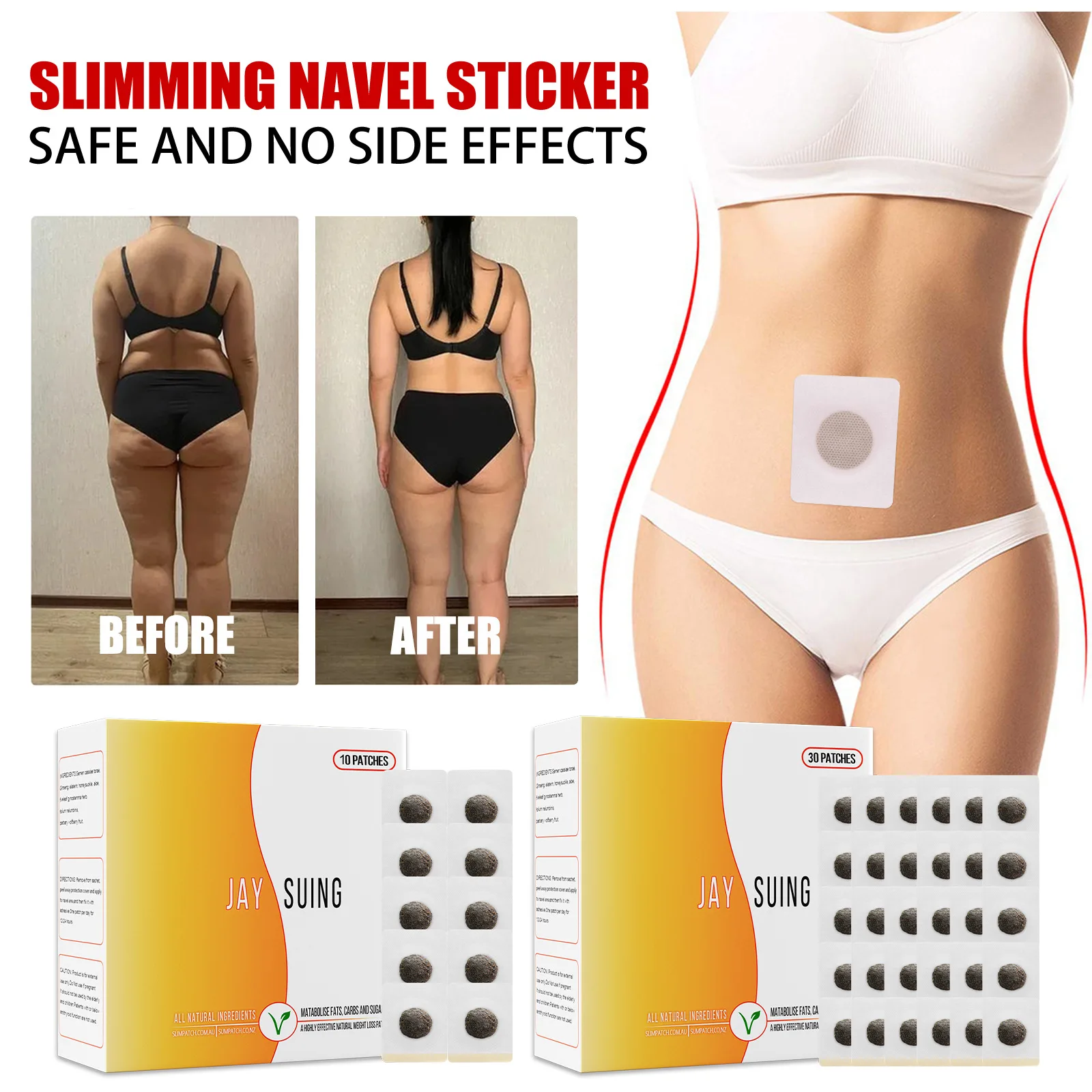China Wholesale Jaysuing 30pcs/Pack Pellet Navel Slim Patch for Weight Loss