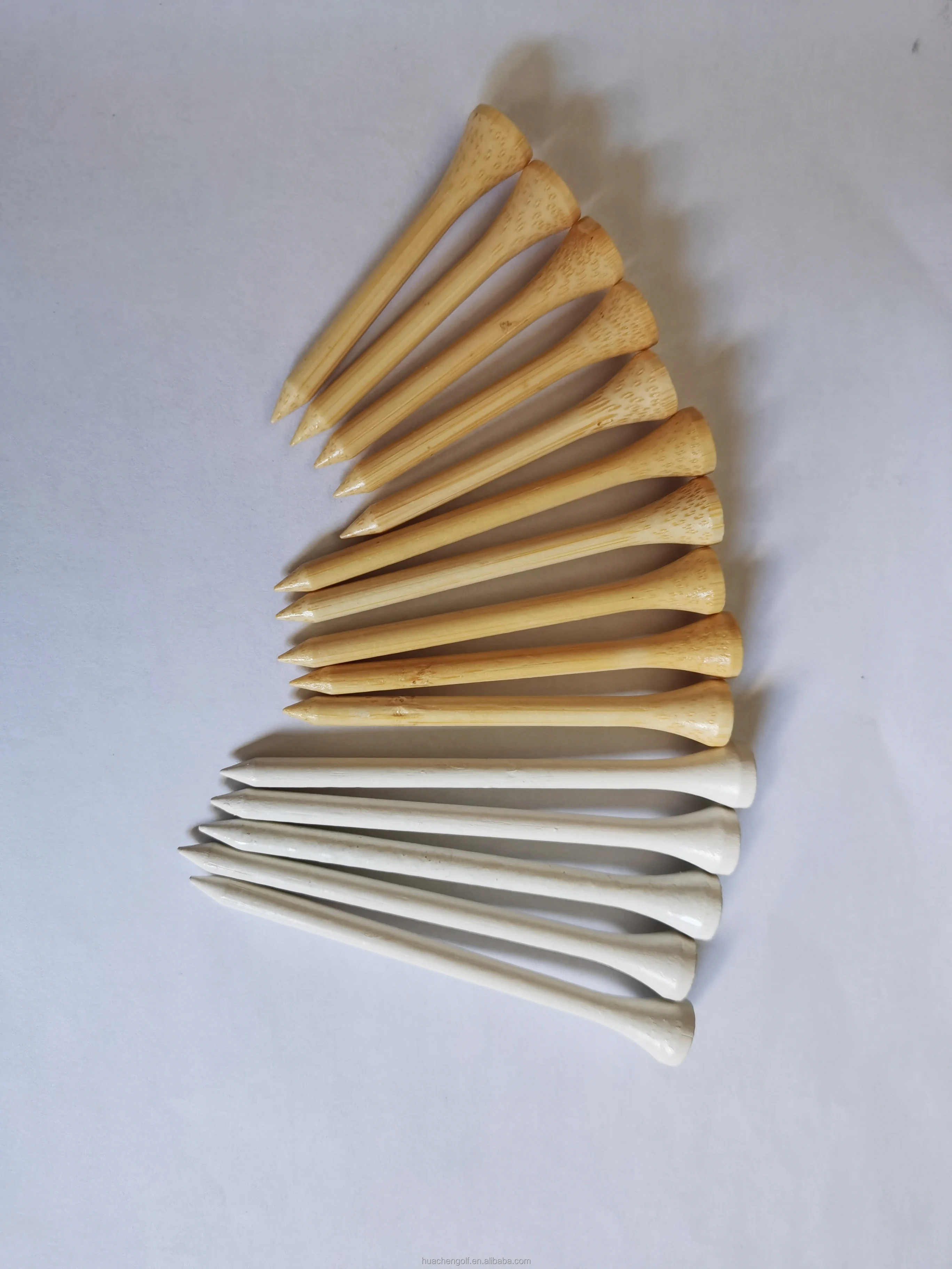 Длинные тенниски для гольфа из натурального дерева/бамбука, Размер 2 3/4 дюйма, с принтом логотипа