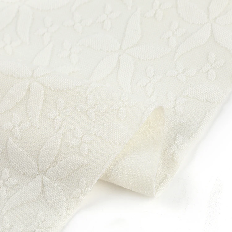 New arrival OEM customized dress jersey spandex jacquard knitting fabric by the yard