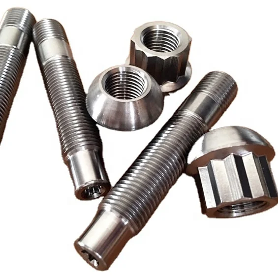 Gr5 Titanium Alloy M14x1.25 Wheel Stud Kits Titanium Wheel Stud Bolts and Nuts m14 x 1.5 titanium lug nut ti wheel