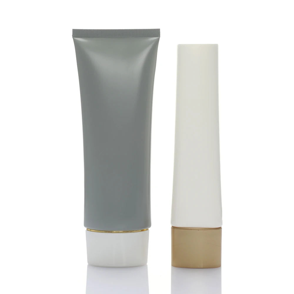 Custom Empty Logo Printed Matte Plastic Squeeze White Tube With Screw Lid For Hand Bb Cc Cream Lotion Shampoo Facial Cleanser