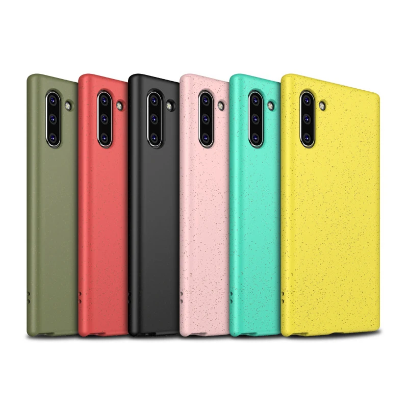 Skin Biodegradable Soft TPU Hybrid Wheat Straw Fiber Phone Case for Samsung Galaxy Note 10