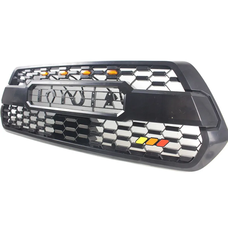 Popular tri-color Tacoma Tundra 4Runner Highlander Rav4 car air inlet front grille meshes decor inserts badge emblem for Toyota