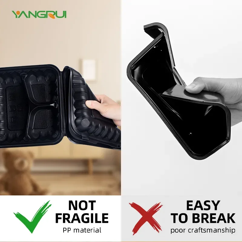 Factory Mfpp Takeaway Food Containers Reusable Microwave Safe Plastic Clamshell Take Out To Go Box