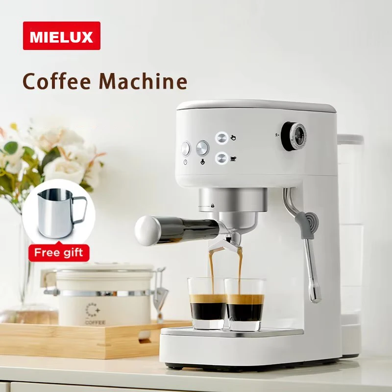 Coffee Machine Factory Compact Espresso Maker with Milk Frother Steam 1.3L Removable Water Tank for Cappuccino Latte
