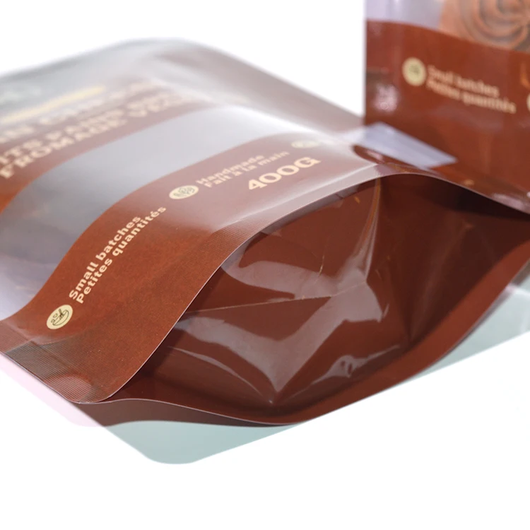 Mylar Bags With Window Digital Print Custom Plastic Stand Up 3 Side Sealed Pouch For Candy Cookies Packaging