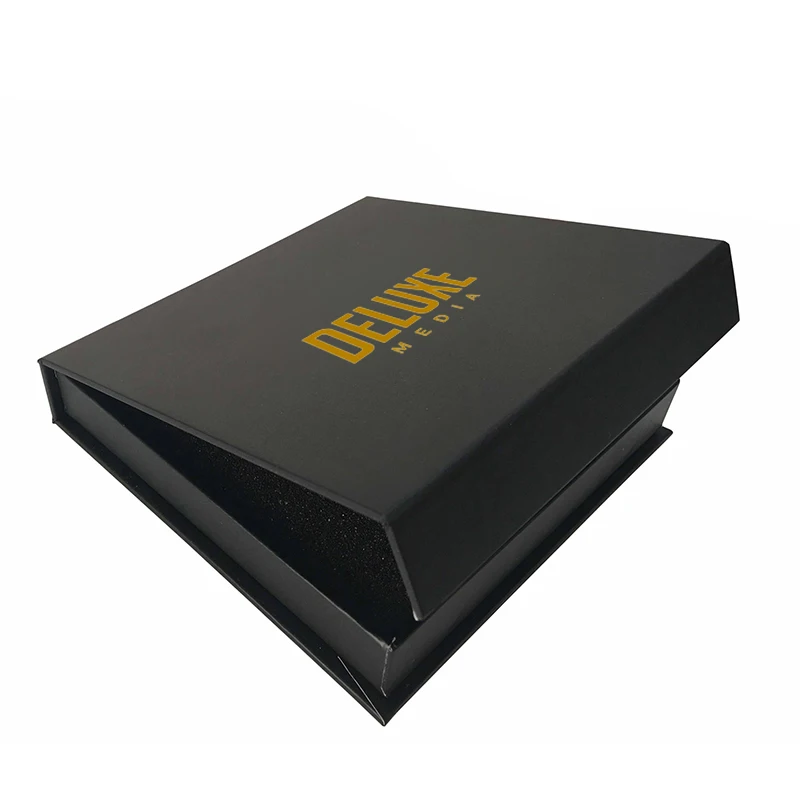 custom paper rigid usb flash drive wedding gift packaging box with foam insert