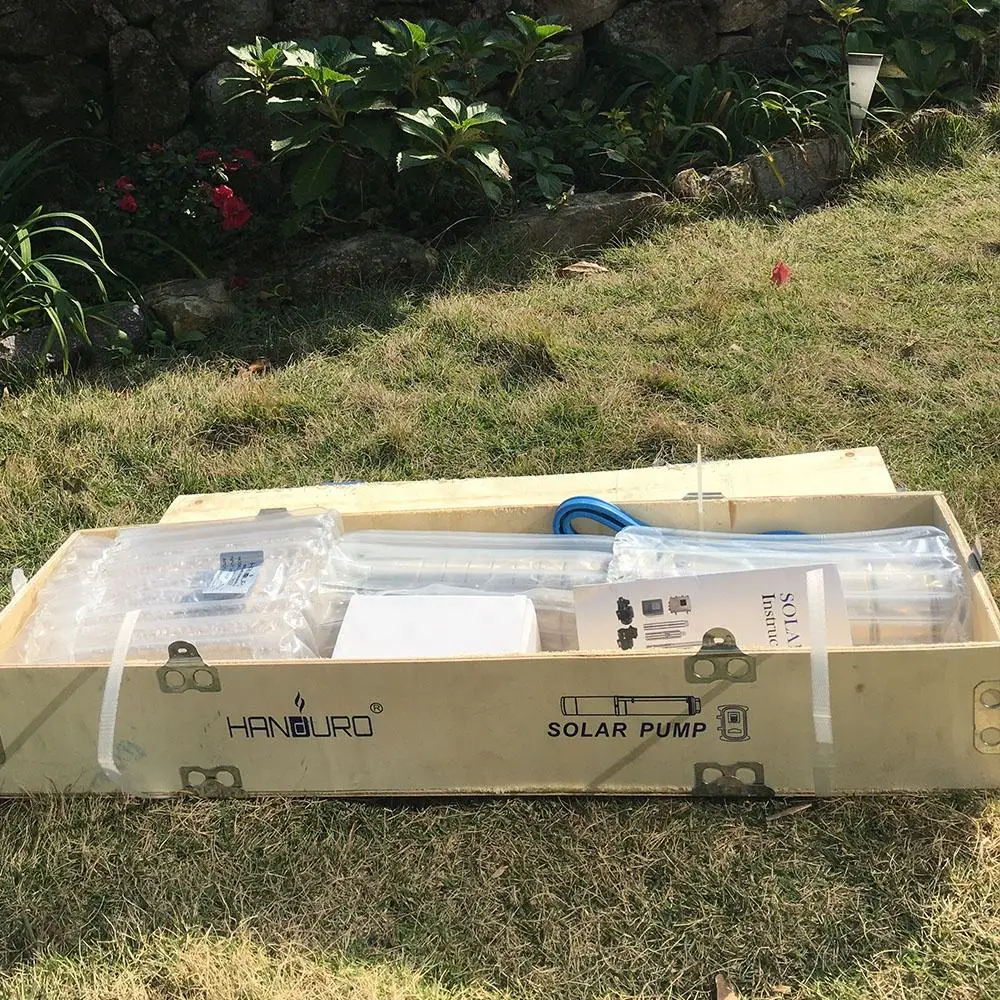 Custom Handuro 4inch 101m Solar Power Submersible Borehole Water Pump Deep Well pump