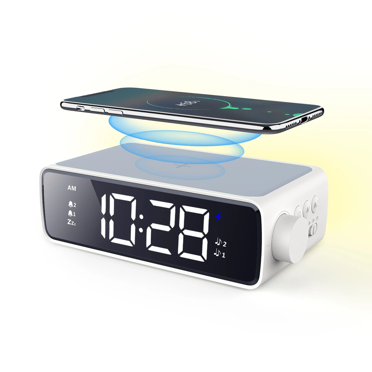New Digital Clock Wireless Charger Smart three-in-one 15W Wireless Charging Multi-function Calendar Temperature