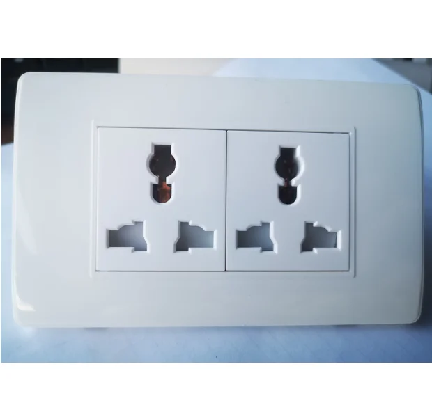 Hot sale electrical plug home hotel use wall socket jack outlet tomacorriente simple doble universal 15A 125V logoOEM customized