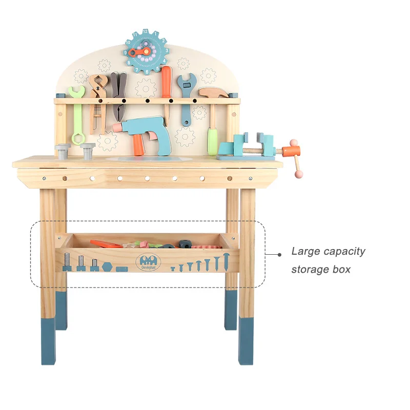 New wooden tool table play house boys and girls educational toys hand-operated screw toys