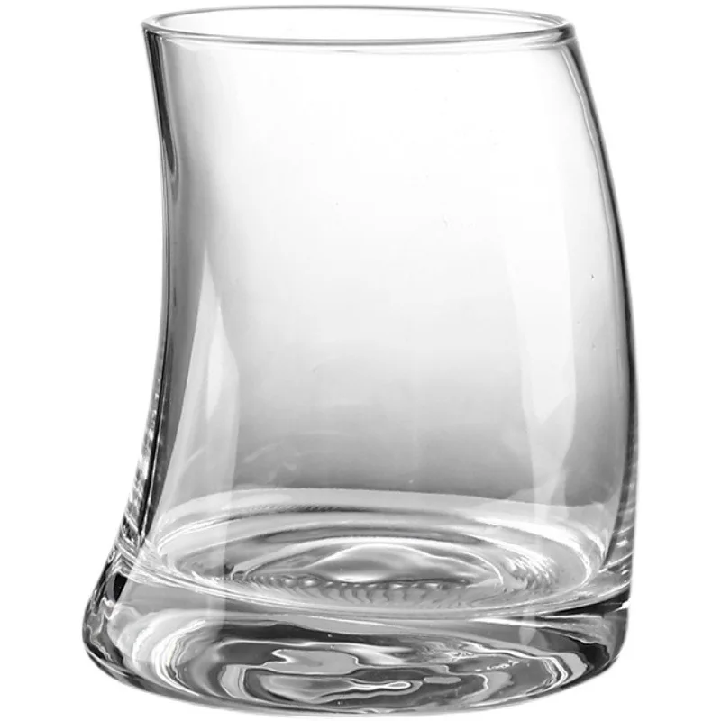 ins Nordic style creative vertical pattern cup special-shaped glass net red crescent cup juice cup Mojito cocktail