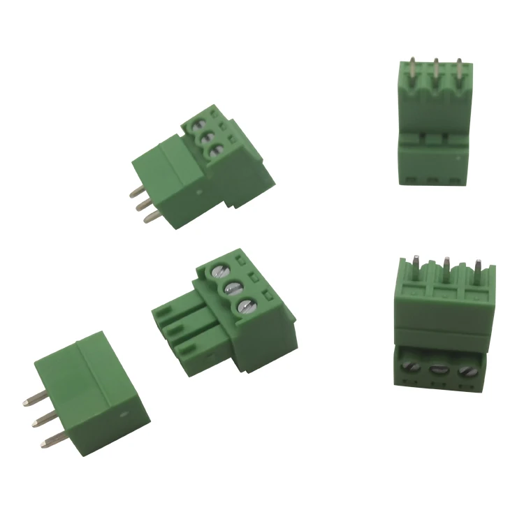 16-28AWG 3.81mm pitch 3 pole pcb Male Female connector 3pin  pluggable terminal connector block