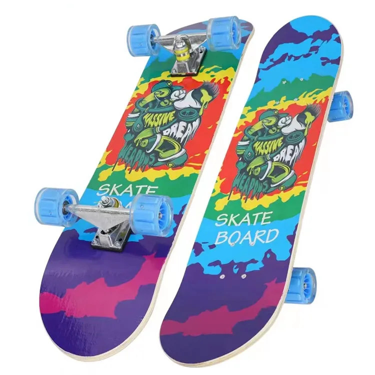 china manufacturer 7 layer maple wood children boys learning skating board kids complete skateboards for beginners