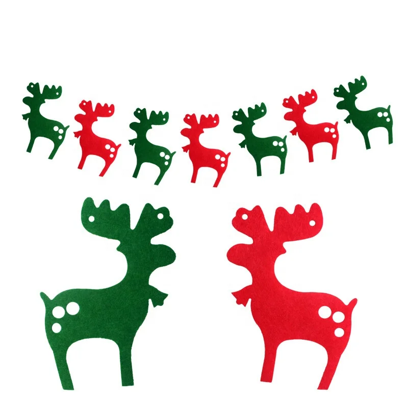 Merry Christmas Felt Banners Flags Hanging Garlands for Party Ornaments Hanging Xmas Gifts Christmas Decoration party supplies