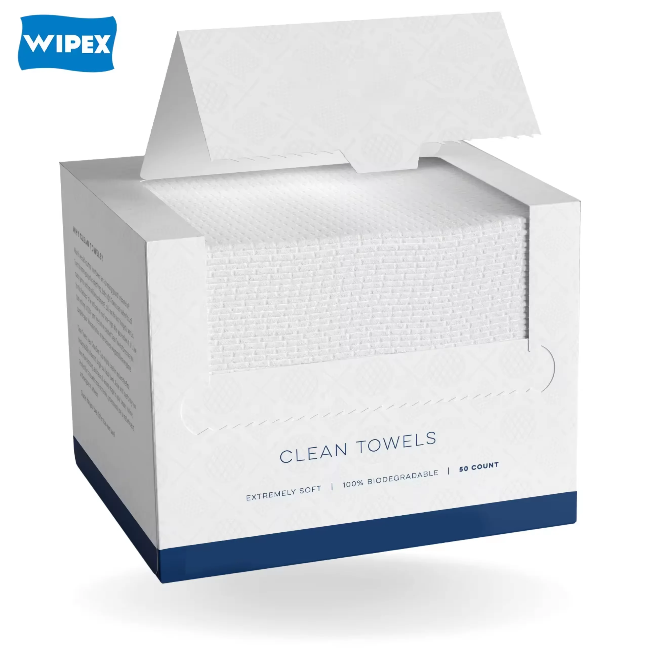 Clean Skin Towels XL World 1ST Biodegradable Face Towel Clean Skin Club Custom Viscose facial wipe cotton face towel