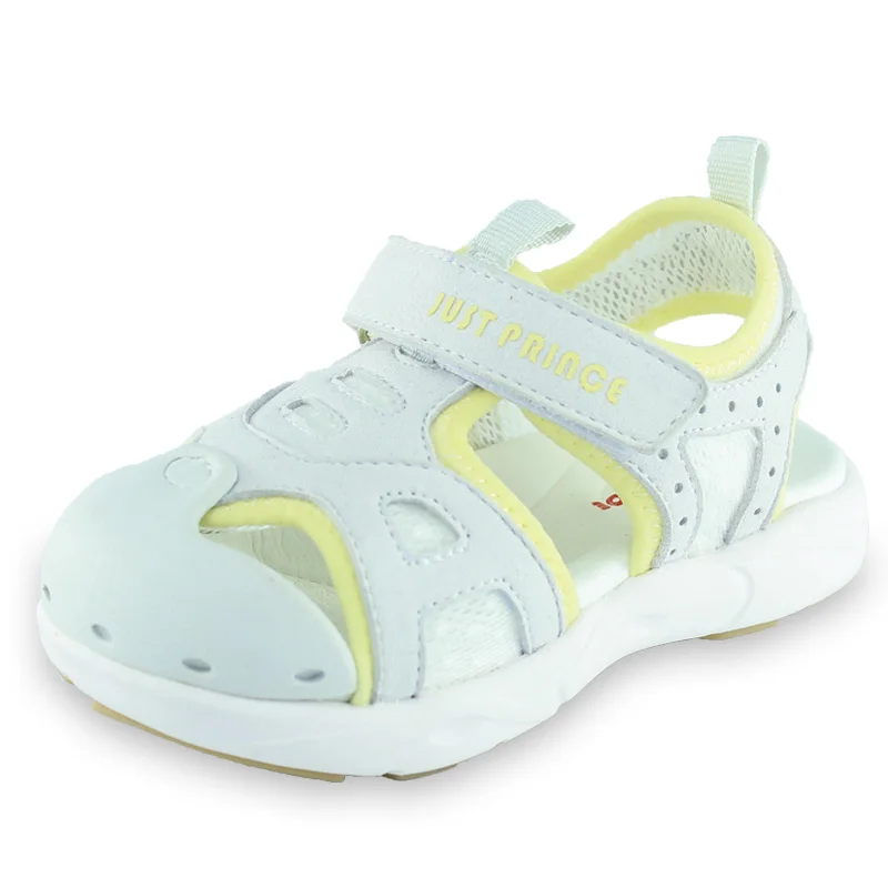 Summer Grey baby latest flat foot infant walking shoes for kid boys fluffy beach functional high quality sandals