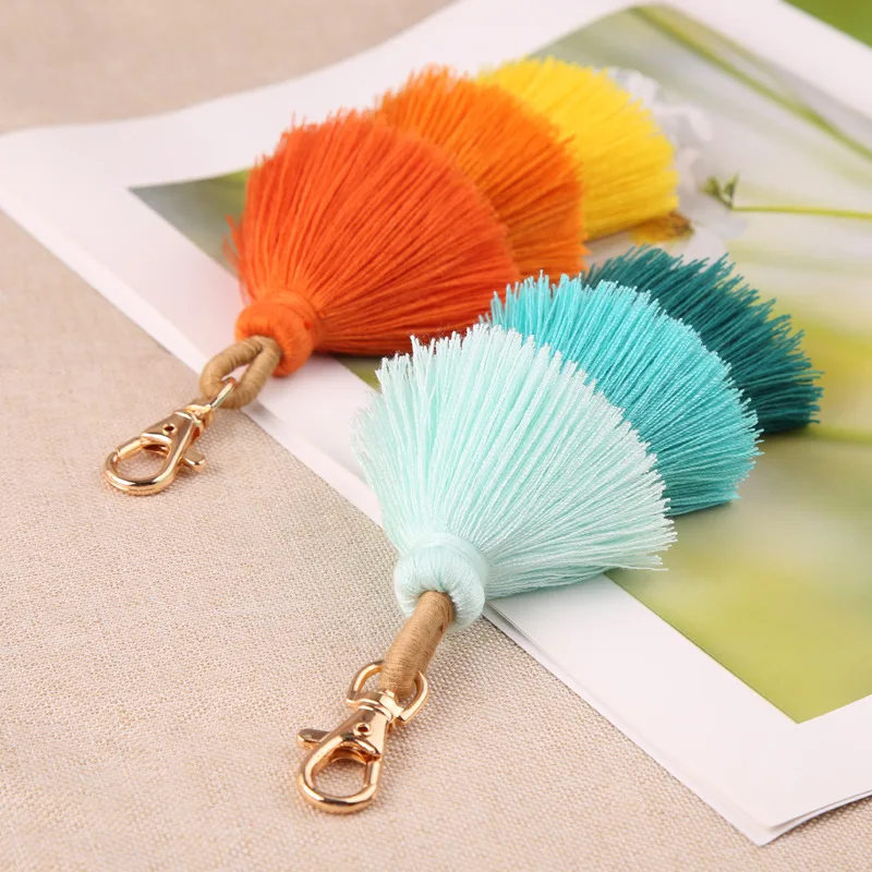 DIY Tassel Keychain Charm Women Bag Pendant Fashion Accessories Multicolor  Tassel Bag Purse Rainbow Charm Keychain Bag Charms