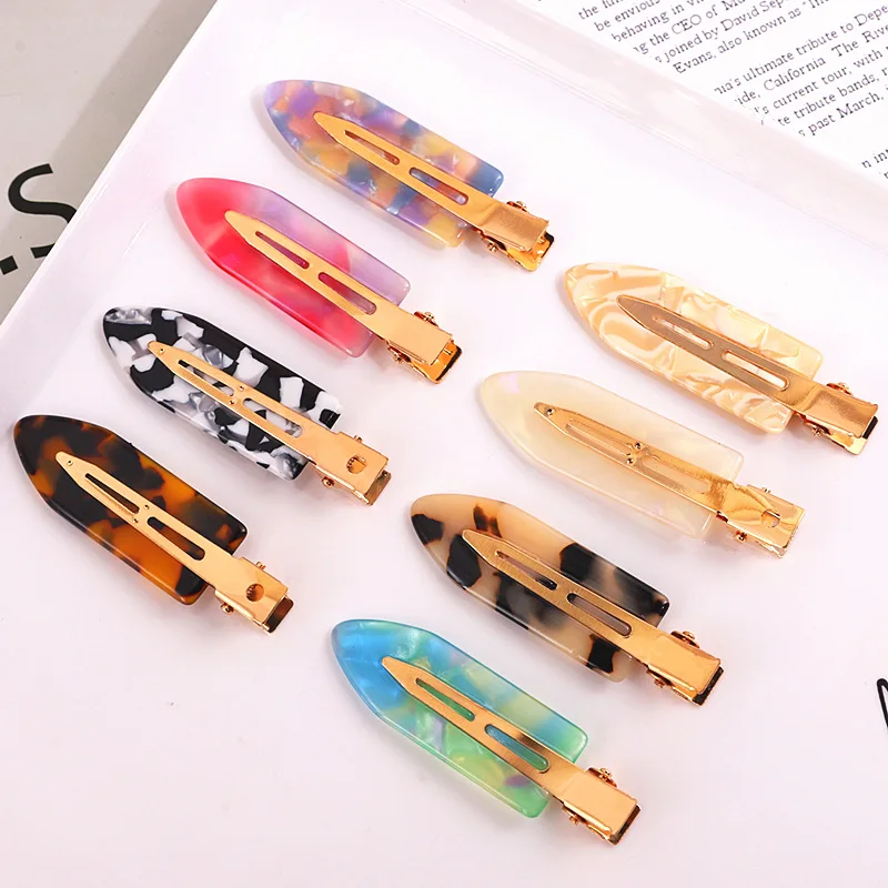 Ins Cellulose Acetate Hair Hairpin Bows Simple Colorful Makeup Clip Color Resin Side Clip 7mm For Girl Korean Hairpins