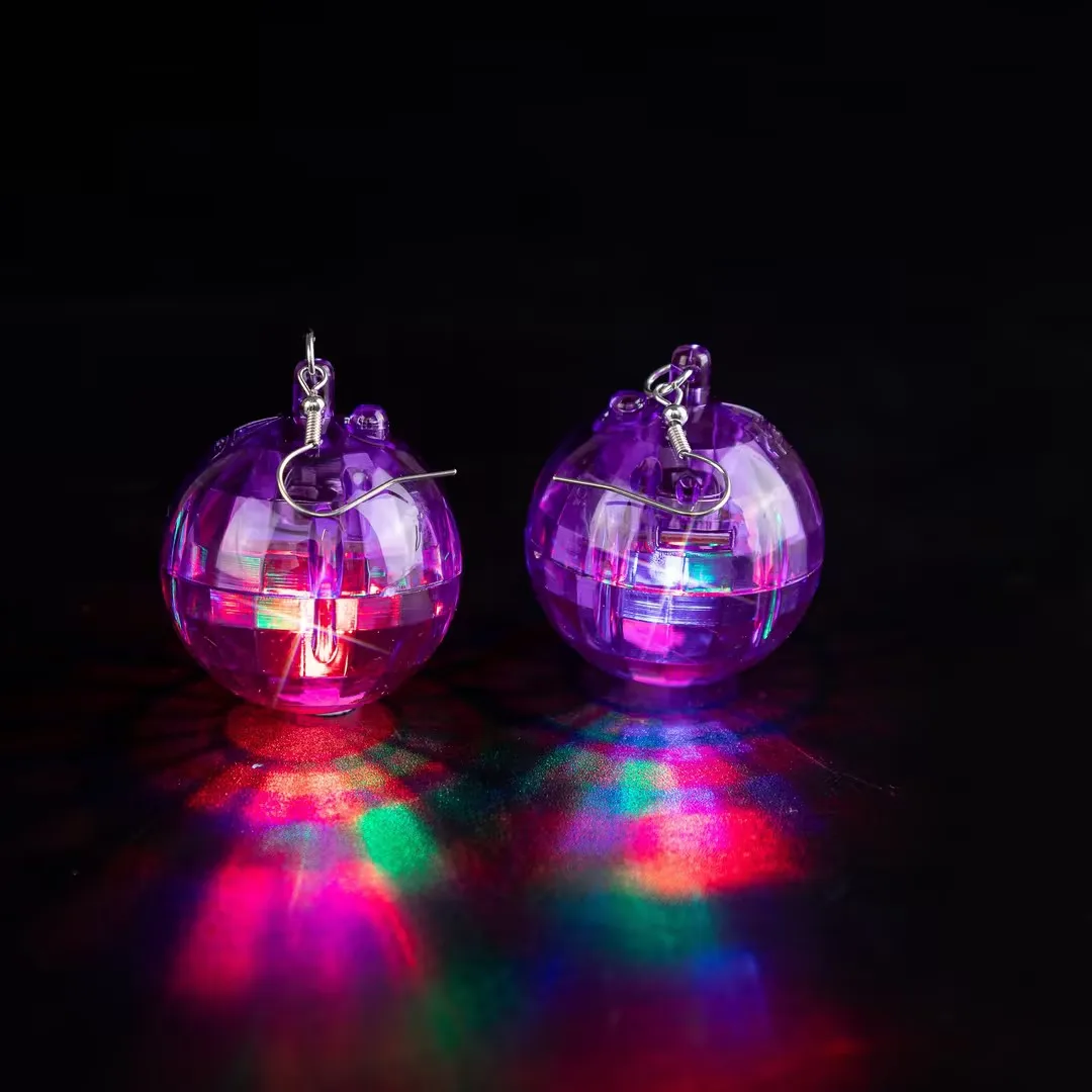 New Led Disco Ball Earrings Disco Club Decorations Disco Accessories Bachelorette Party Favors for Girl Cowboy Party