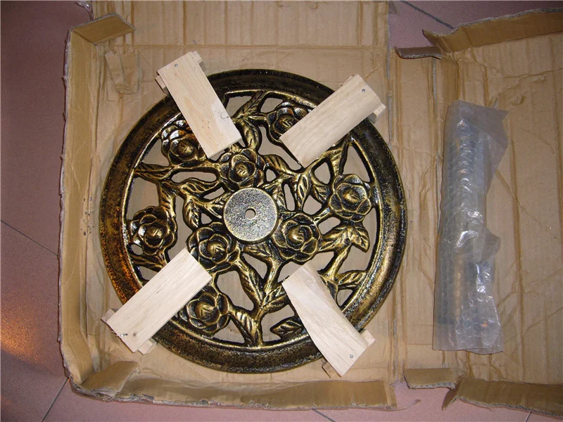 Outdoor Furniture Cast Iron Rose Flower Umbrella Base 8kg 10kg 12kg Garden