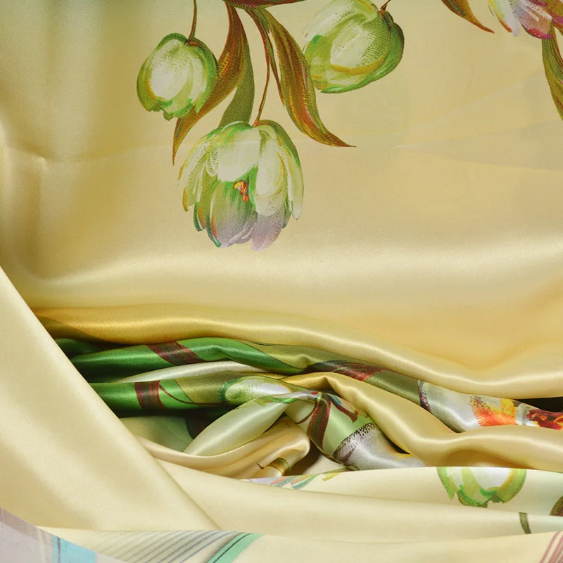 High Quality Ankara heavy tissu africain en satin de soie avec motif Weight textile dyes 100% Printed Natural Pure Silk Fabric