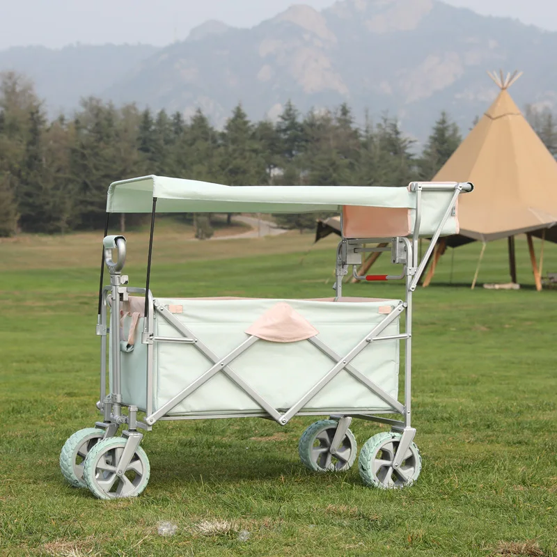 Best selling  heavy duty collapsible folding utility wagon wide wheel with picnic table board tabletop manufacturer factory