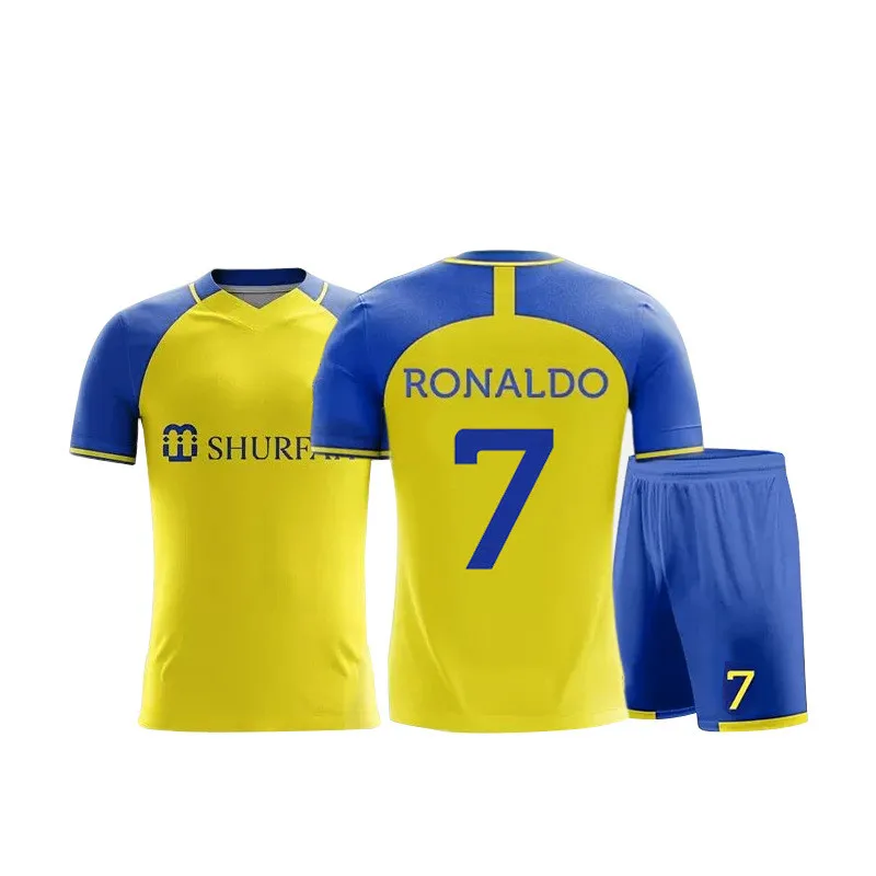22/23 все Nassr ronaldos Джерси 7 # мужские + Детские футбольные формы рубашки на заказ футболка shiira футбольная