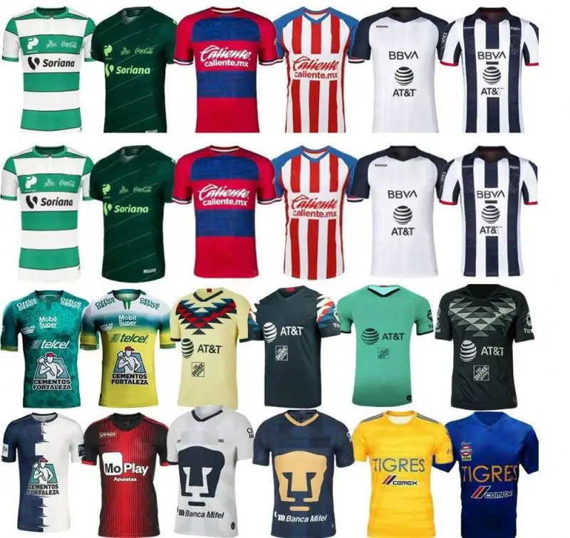19/20 Top grade  Mexico Club Team Camiseta de futbol Chivas America Tigres Rayados Monterrey Toluca  Santos Laguna Soccer Jersey
