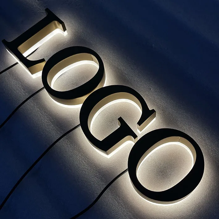 Signs Lighting Backlit 3d Rose Gold Board Outdoor Back Lit Led Signage 12v Custom Sign With High Quality