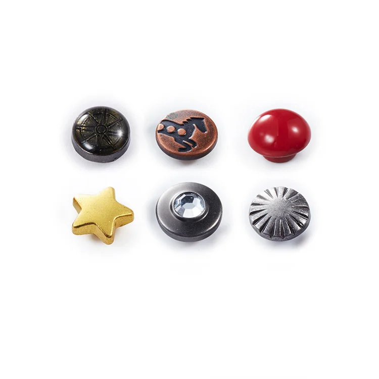 High quality custom embossed logo brass alloy denim metal Jacket rivet custom jean rivet for jeans