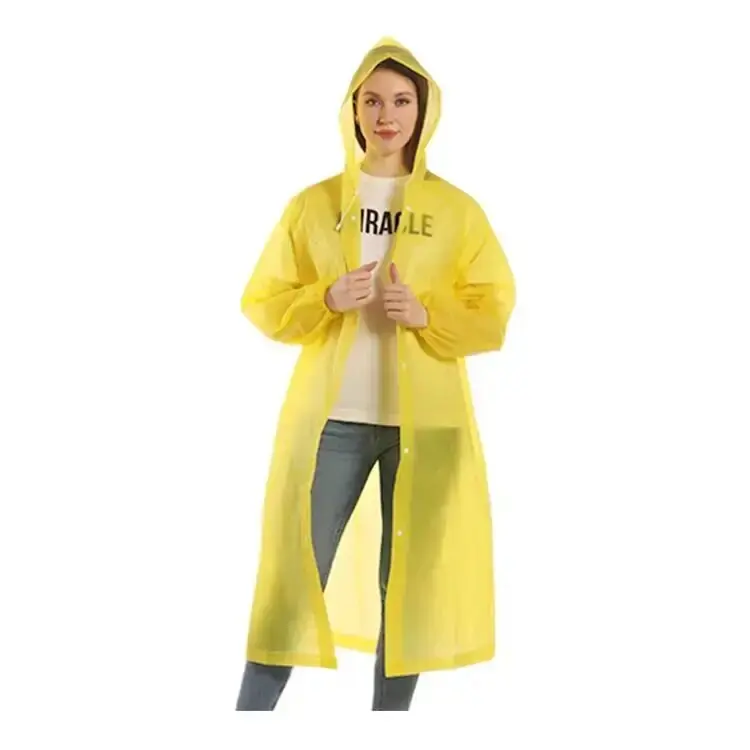 EVA Colorful Eco Friendly Rainsuit Eco Friendly Raincoat with Hood Non-Disposable Rainwear