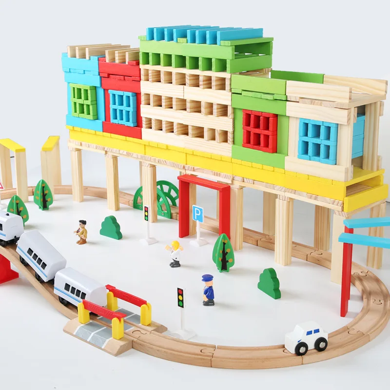 121 шт. набор деревянных строительных